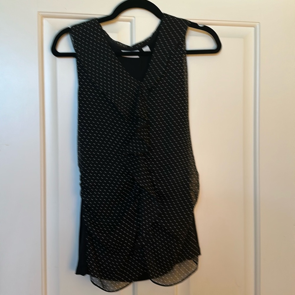 Dress Tank Black with white polka dot print
